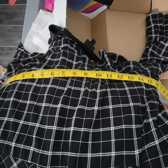 J. Jill | Women Black 3/4 Sleeve Crew Neck Wearever Checked Dress Small - Picture 5 of 6